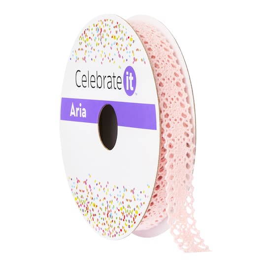 1/2" x 3yd. Lace Vintage Blush Ribbon by Celebrate It® Aria